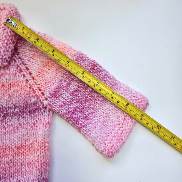Hand Knit Baby Girl Toddler Clothes Lot Dress Cardigan Blanket Toy Fits 25" Doll - Picture 12 of 16